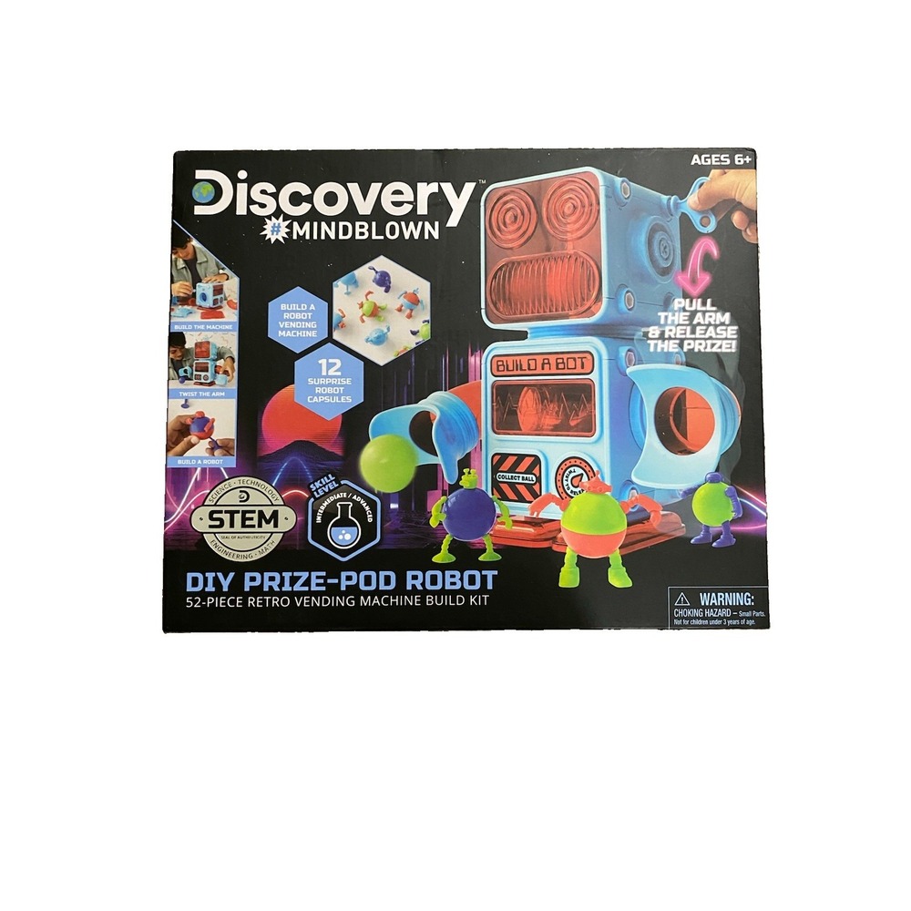 Discovery #MindBlown DIY Prize-Pod Robot 52Pc Retro VendingMachine Build Kit New